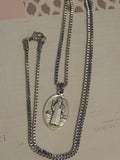 Saint Benedict Medal Medallion Necklace - Stainless Steel Box Chain - 60cm